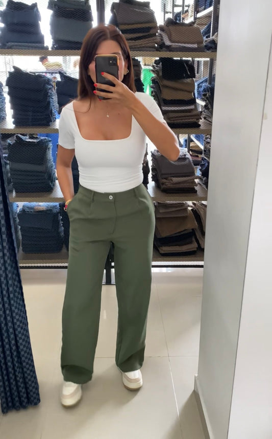 Pantalon oficinero verde